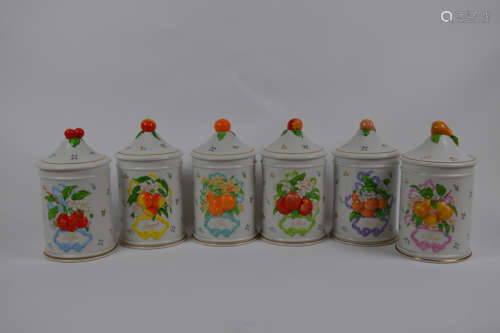 A set of six Franklin Mint Le Cordon Bleu ceramic jar and co...