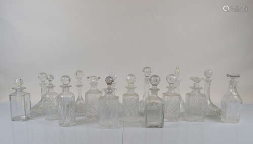 A very large collection of glass decanters and associated st...