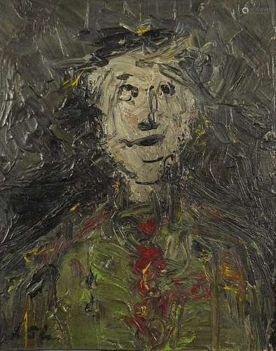 Head and shoulders portrait of a figure, Modern British oil ...