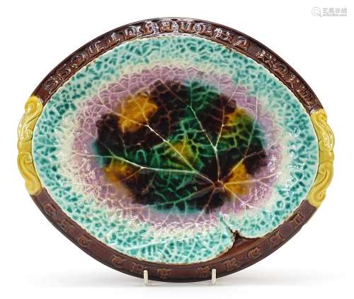 Victorian Majolica bread plate, 33cm wide