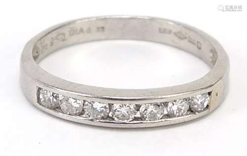 Platinum diamond half eternity ring, 0.33 carat in total, si...