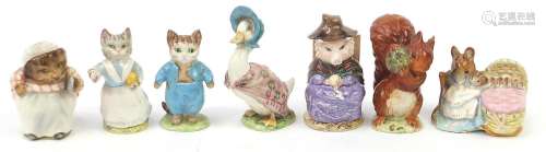 Seven Beswick Beatrix Potter figures including Huncha Muncha...