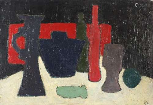 Style of Nicolas de Staël - Abstract composition, still life...