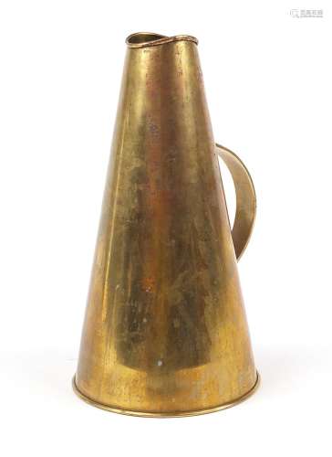 Early 20th century rowing interest brass megaphone, 32.5cm i...