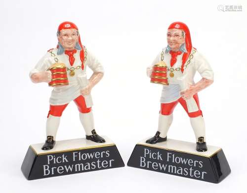 Two Carltonware advertising Brewmaster figures, 24cm high