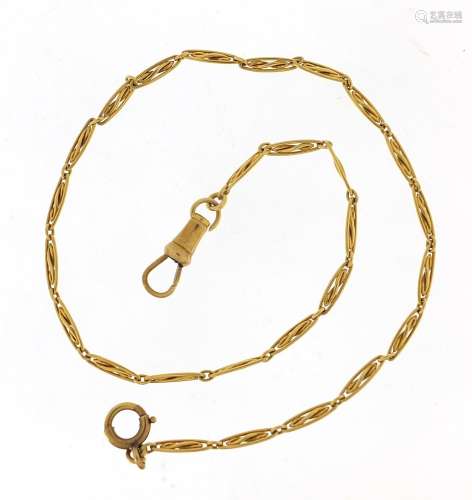 Continental 18ct gold necklace, 36cm in length, 10.2g
