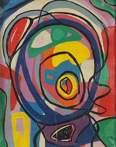 Manner of Karel Appel - Abstract composition, oil on canvas,...