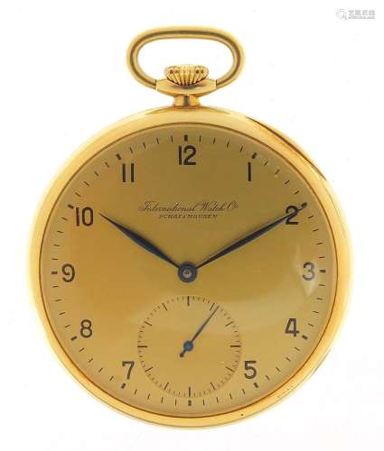International Watch Co, gentlemen's 18ct gold open face pock...