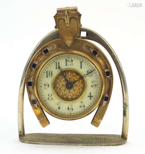 19th century horseshoe and stirrup design mantle clock with ...