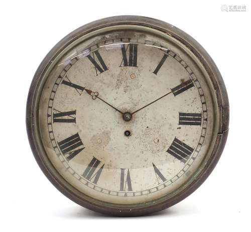 Victorian mahogany fusée wall clock with convex glass, 36cm ...