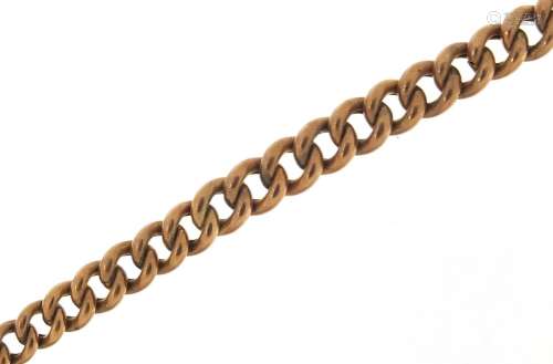 9ct rose gold graduated link bracelet, 20cm in length, 7.0g