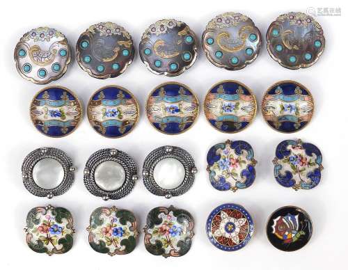 19th century and later buttons including abalone examples wi...