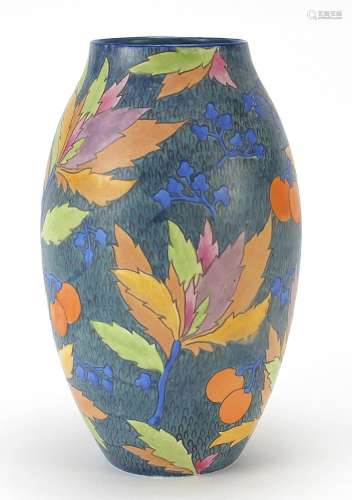 Carlton Ware, large pottery vase hand painted in the Cherry ...