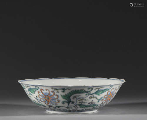 Doucai porcelain plate in Qing Dynasty