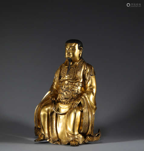 Bronze and gilded statues of Buddha in Qing Dynasty