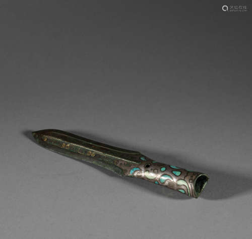 Bronze inlaid pine stone spear of Han Dynasty