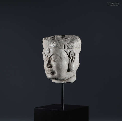 Stone Buddha head in Tang Dynasty
