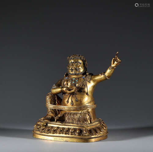 Bronze gilt Buddha statue of Ming Dynasty
