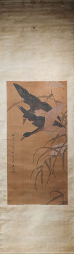Chinese ink painting (Jiang Tingxi) silk vertical scroll