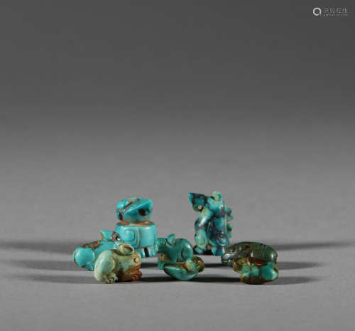 A group of turquoise beasts in Han Dynasty