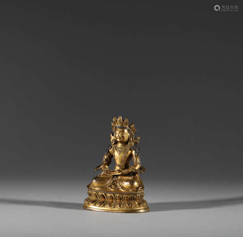 Bronze gilded Guanyin statues in Qing Dynasty