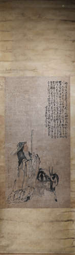 Chinese ink painting (Huang Shen) paper vertical scroll