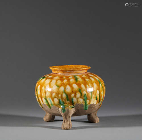 Three color three leg jar of Liao Dynasty