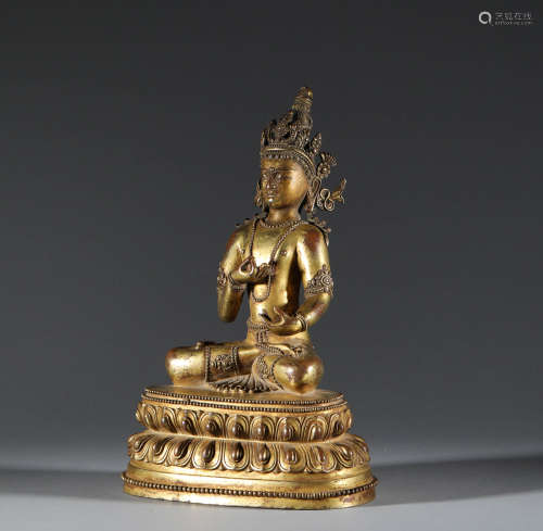 Bronze gilded Vajra statues in Ming Dynasty