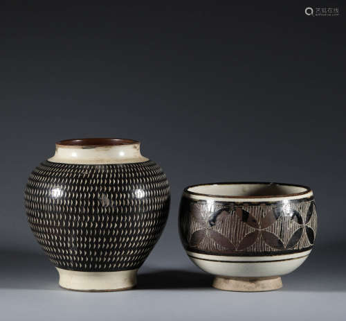 Cizhou kiln, pot and bowl in Song Dynasty
