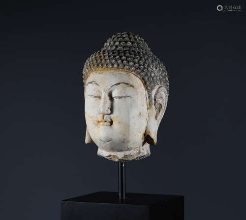 White jade head of Sakyamuni in Tang Dynasty