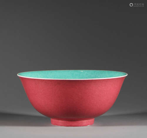 Qing Dynasty monochrome glaze Rouge bowl