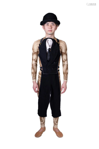 Costume & top hat with bamboo 'Bourgeois man'