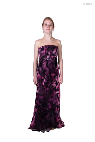 Pink strapless prom dress with voile. Costume from