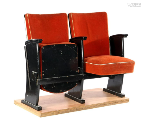 2 old orange cinema seats