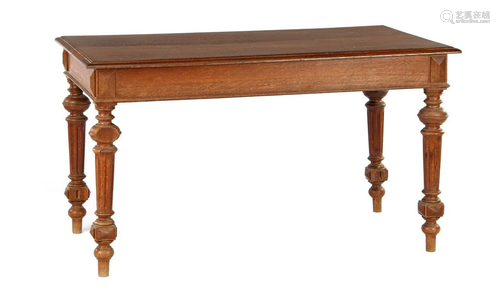 Solid oak dining room table with ball legs