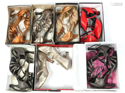 7 pairs of high heel ballroom shoes