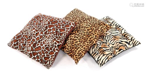 Three cushions with leopard print