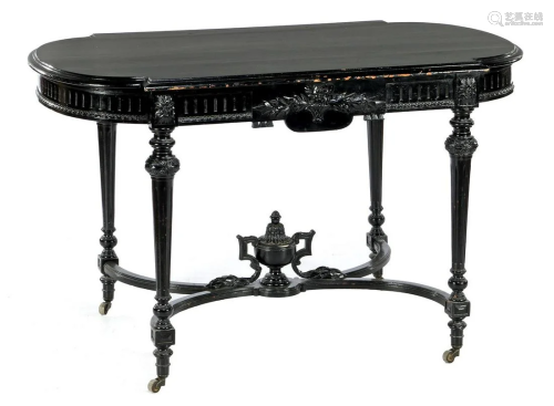 Black painted table in Louis Seize style