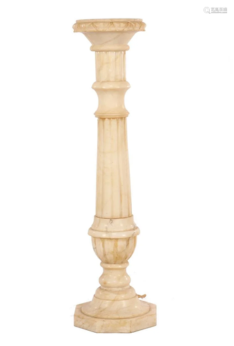 White natural stone pedestal