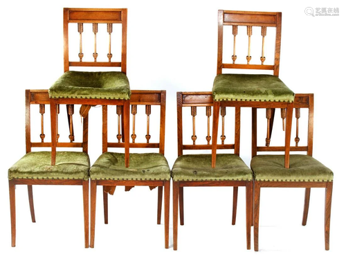 6 elm wood grain chairs