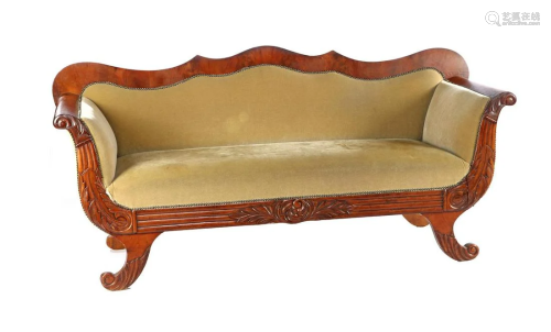 Mahogany on an oak sofa with beautiful stitching