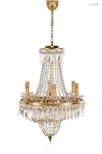 Classic 6-light hanging lamp with cut drops