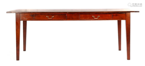 Colonial style dining room table with 2 drawers