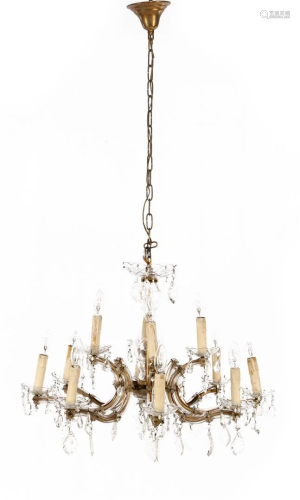 Classic 11-bulb hanging lamp with cut drops