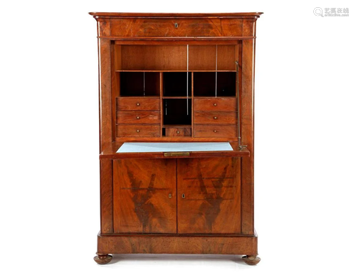 19th century mahogany veneer flap secretary