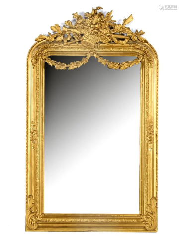 Classic mirror in a gold-colored frame