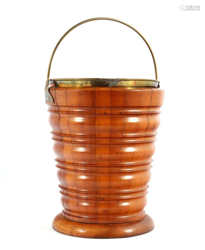 Mahogany tub Biedermeier tea stew with copper inner