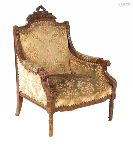 Walnut Louis Seasonal armchair
