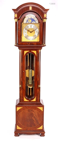 German standing watch in mahogany veneer case