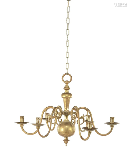 Brass 6-light candle spherical crown